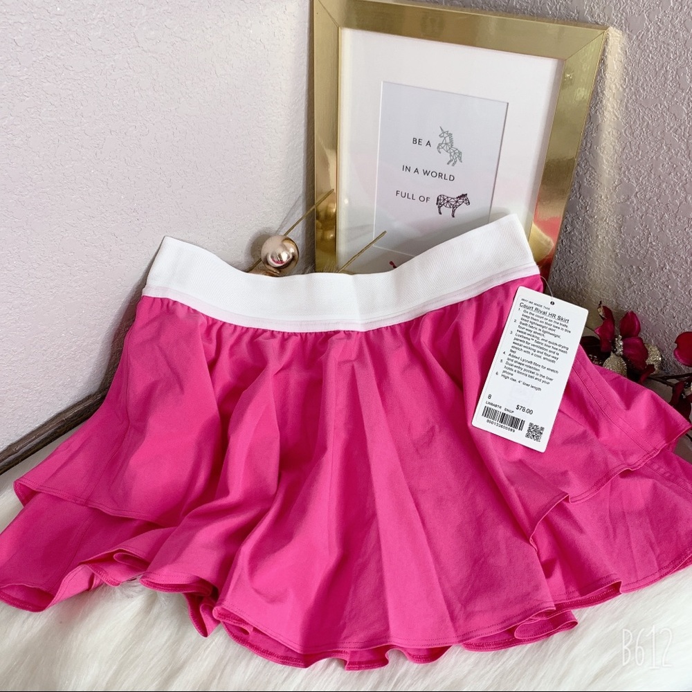 🆕 Lululemon Court Rival Skirt • Sonic Pink • 8